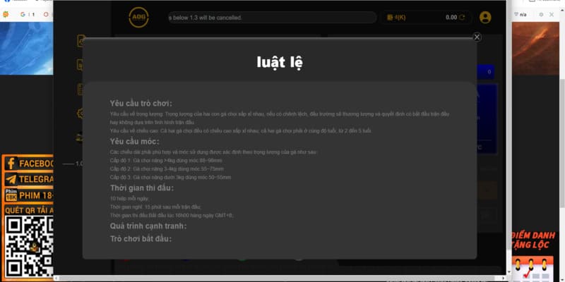 Quy định về luật chơi chọi gà
